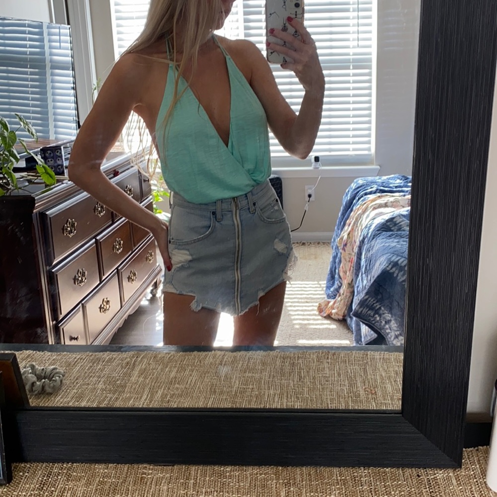 BLUE LIFE teal / blue halter body suit